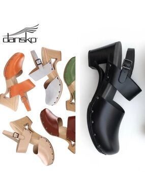 VTG DANSKO Woman Black "Thea" Vegan Leather Clog Sandals EU40 Boho Country Folk